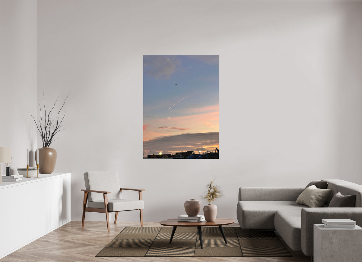 110 x 151 cm, Photo Print - Fuji Crystal - Archive Silk Crescent Moon Sunset