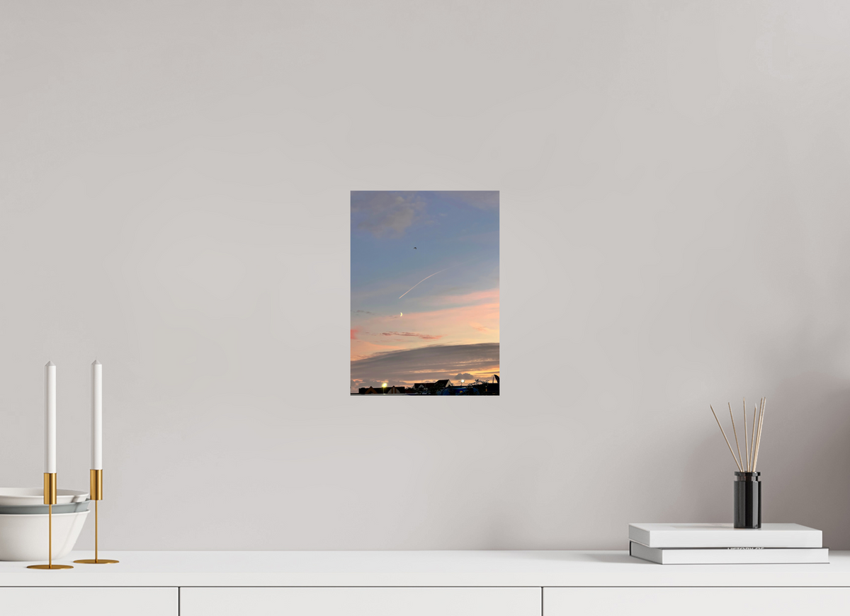 20 x 27.5 cm, Fine Art Print Crescent Moon Sunset