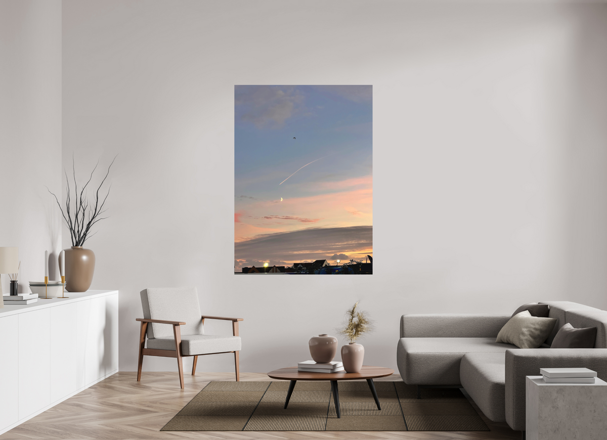 120 x 164.7 cm, Photo Print - Fuji Crystal - Archive Silk Crescent Moon Sunset