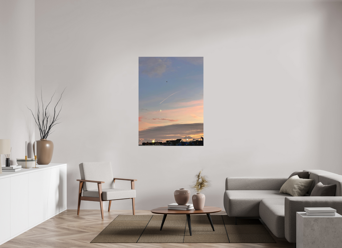 100 x 137.3 cm, Photo Print - Fuji Crystal - Archive Silk Crescent Moon Sunset