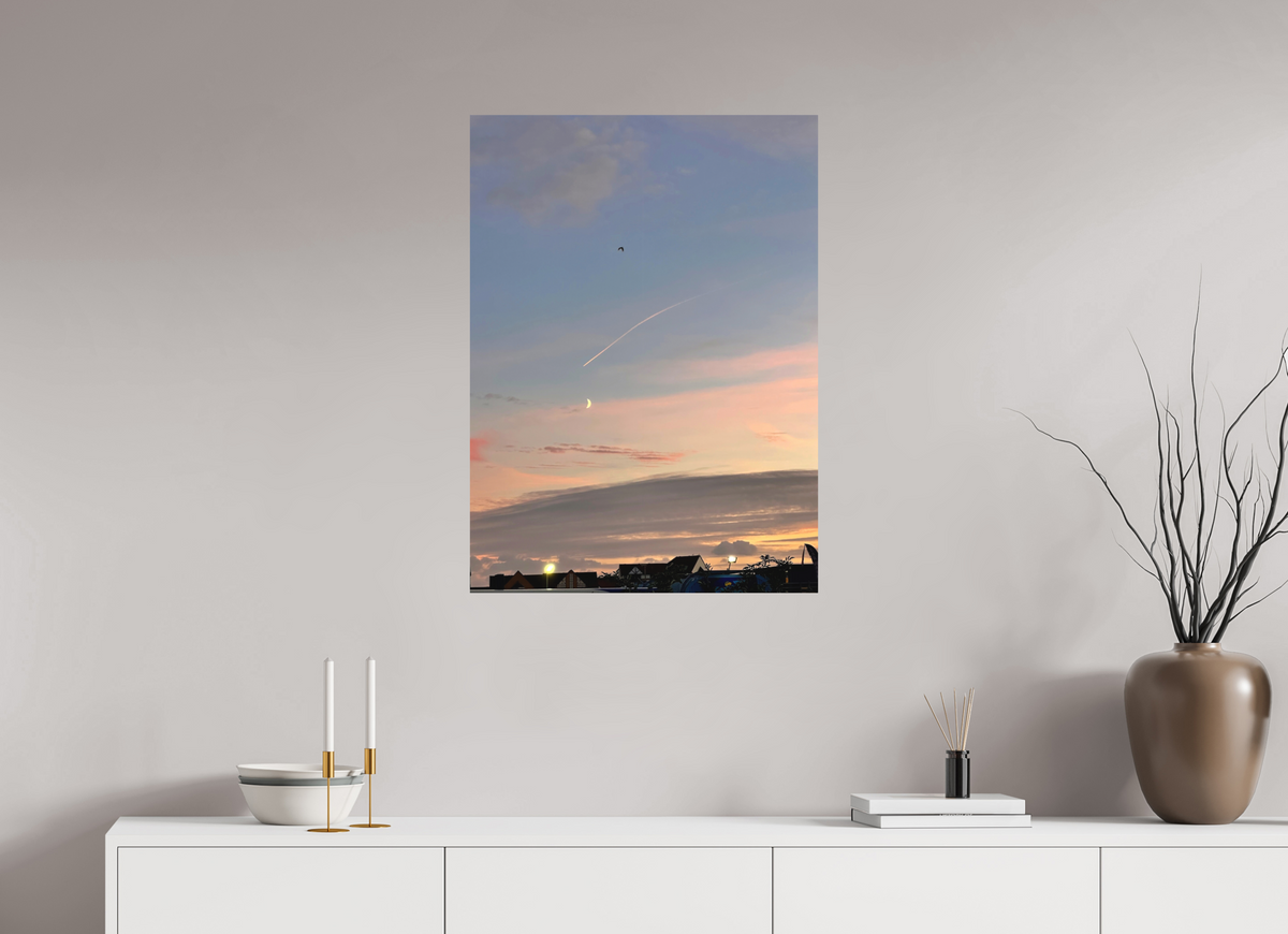 60 x 82.4 cm, Photo Print - Fuji Crystal - Archive Silk Crescent Moon Sunset
