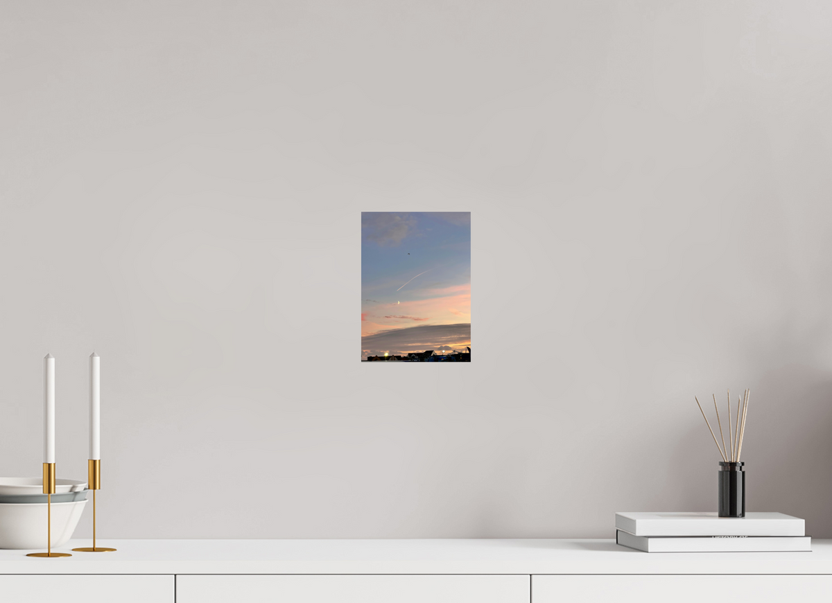 15 x 20.6 cm, Fine Art Print Crescent Moon Sunset