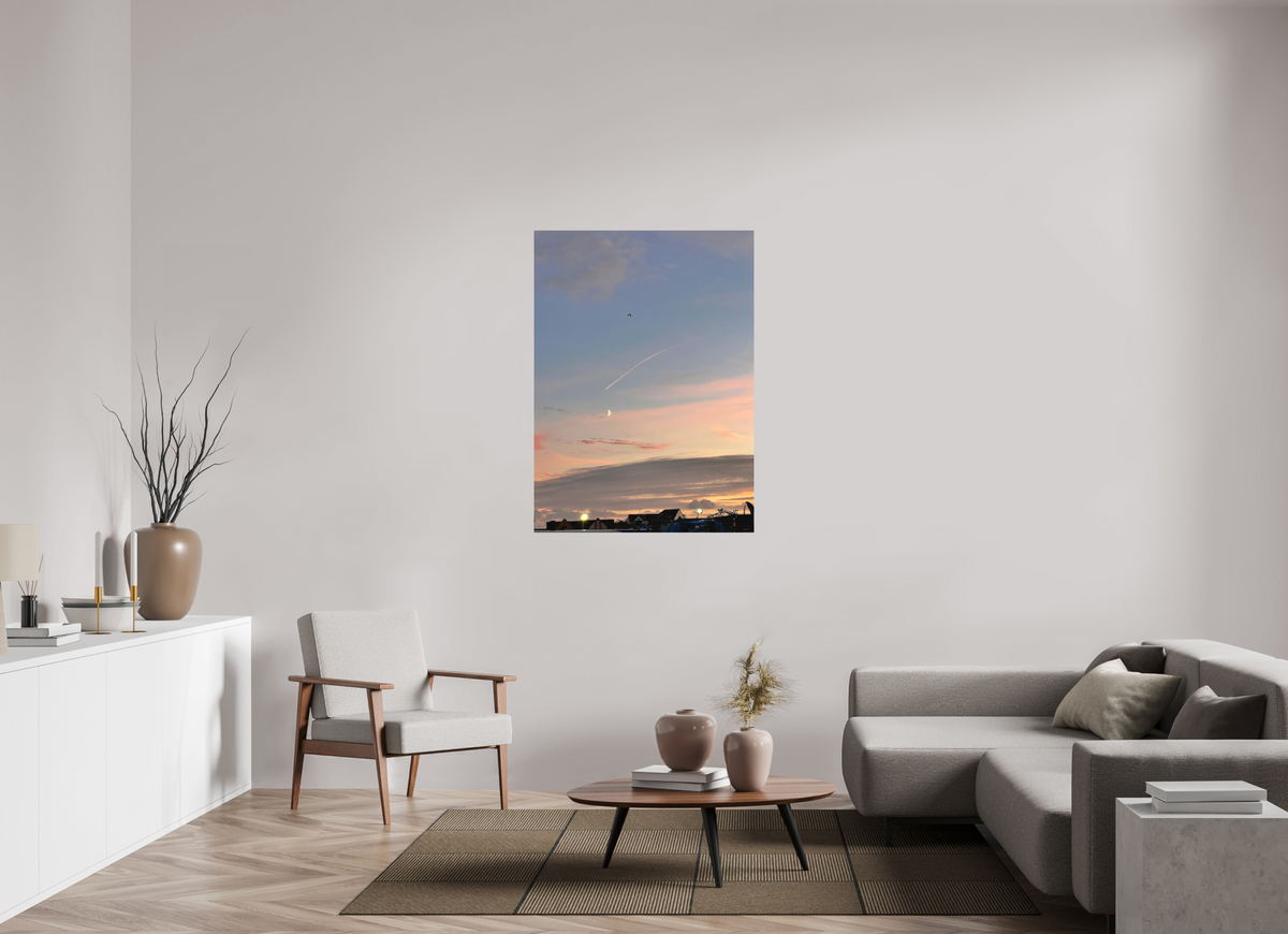 90 x 123.6 cm, Photo Print - Fuji Crystal - Archive Silk Crescent Moon Sunset