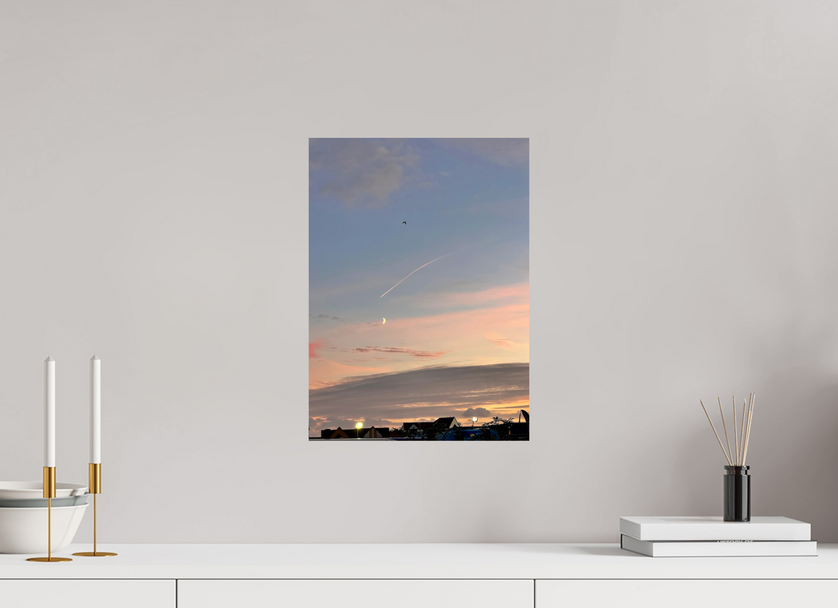30 x 41.2 cm, Fine Art Print Crescent Moon Sunset