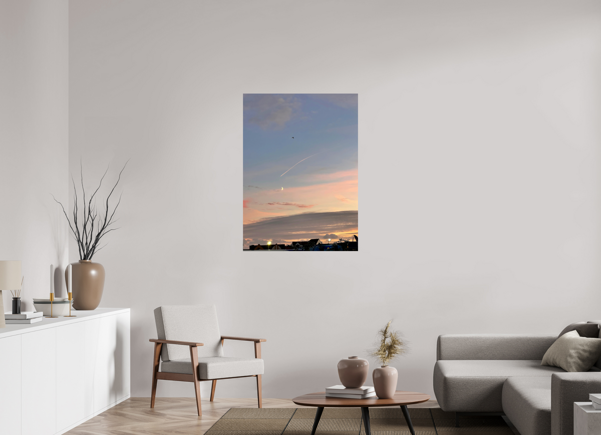 80 x 109.8 cm, Fine Art Print Crescent Moon Sunset